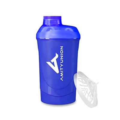 Immagine di AMITYUNION Shaker per proteine ​​ L&#039;ORIGINALE Senza BPA con setaccio, scala frullati di siero latte cremosi, tazze Gym Deluxe isolati e concentrati sportivi