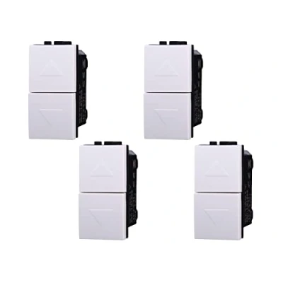 Immagine di Pulsante Interbloccato Doppio Saliscendi 1P+1P 10A, Compatibile Con Bticino Living Light (4 Pezzi, Bianco)