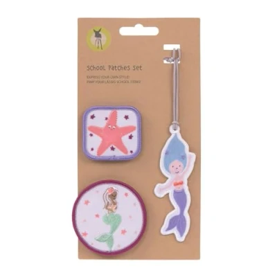 Immagine di LÄSSIG Set di ciondoli e toppe (3 pezzi) con chiusura a scatto/School Patches Mermaid