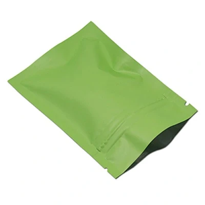 Immagine di WACCOMT Pack 100 Pezzi Alluminio Schermo Pacchetto Tasche Zip Top Piatto Sacchetto Caffè Bagagli Mylar (7x10cm (2.7x3.9 inch), Verde)