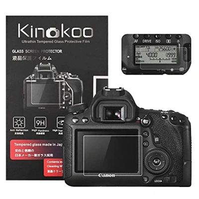 Immagine di kinokoo Pellicola in vetro temperato per Canon EOS 6D Clear Screen con protezione dello schermo superiore (2 pezzi)