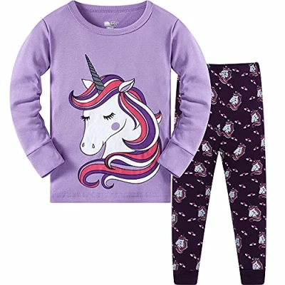 Immagine di Ragazze Natale Pigiama Sleepwear Unicorno Pigiami Due Pezzi Maniche Lunghe Set Indumenti da Notte per Bambino Piccolo Kid Taglia 5 6 Anni 6T Regalo di Ringraziamento