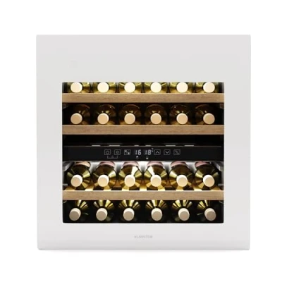Immagine di KLARSTEIN Rhone 36 Duo Cantinetta Vino Bottiglie, Doppia Temperatura, 5 22C, LED, Protezione UV, Push to Open, Silenziosa, Nero
