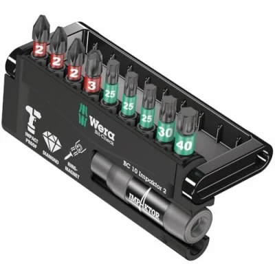 Immagine di Wera 8751/67 9/IDC Impaktor Bit Check 05057682001 Kit inserti 10 parti Croce Phillips, TORX interno Tecnologia
