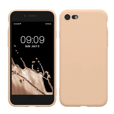 Immagine di kwmobile Custodia Compatibile con Apple iPhone SE (2022) / (2020) 8 7 Cover Back Case per Smartphone in Silicone TPU Protezione Gommata pesca pastello