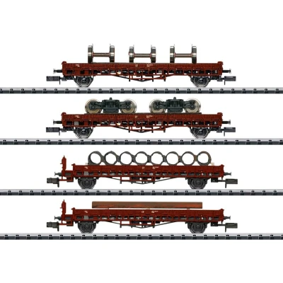 Immagine di Vagone a bordo ribassato di DB, kit MHI da 3 pz MiniTrix T18707