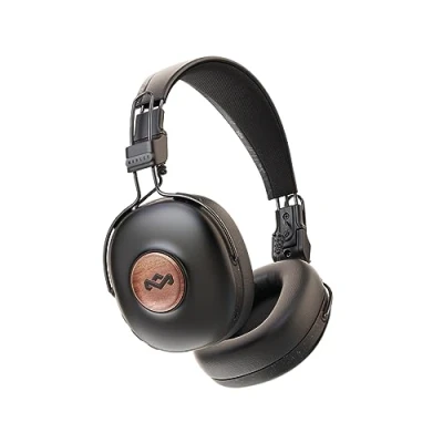 Immagine di House of Marley Positive Vibration Frequency Cuffie Wireless Over Ear Bluetooth, Autonomia di 34 Ore, Isolamento Acustico Passivo, Microfono e Controlli Integrati, Materiali Sostenibili, Neri