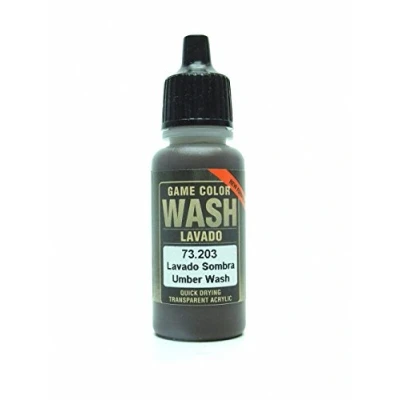 Immagine di Vallejo Game Color Wash Vernice Acrilica Trasparente ad Asciugatura Rapida, 17 ml, Marrone (Umber Shade)