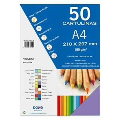 Immagine di Dohe Set Di 50 Cartoncini, Formato A4 viola
