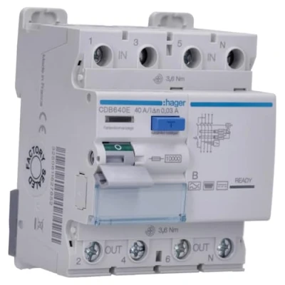 Immagine di Hager CDB640E Interruttore differenziale 40 A 230 V, 400 V