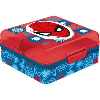 Immagine di Marvel Sandwich Box rossa per bambini in plastica Spiderman con multi scomparto