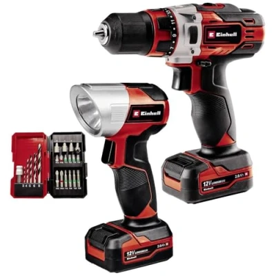 Immagine di Einhell TE CD 12/1 Li +22+CL (2x2.0Ah) 4513598 Trapano avvitatore a batteria 12 V 2 Ah Ion incl. seconda batteria, accessori