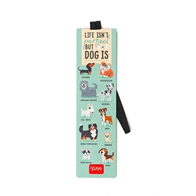 Immagine di Legami Segnalibro con Elastico Segnapagina, utile anche per tenere il Libro Chiuso, in Carta certificata plastificata, 4,7x17,5 cm, Tema Dogs