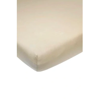 Immagine di Meyco Home Basic Jersey Uni lenzuolo matrimoniale (lenzuolo con qualità di morbido jersey, in 100% cotone, traspirante, dimensioni: 140 x 200 cm), sabbia