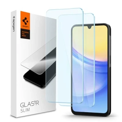 Immagine di Spigen Glas.tR Slim Vetro Temperato compatibile con Samsung Galaxy A15 5G/4G, A25 5G, 2 Pezzi, Anti graffio, Cristallino, Durezza 9H Pellicola prottetiva