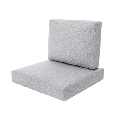 Immagine di PillowPrim Set di cuscini per poltrona in rattan/vimini, schienale, esterni, da giardino, rattan, 60 x 55 40 cm, colore grigio cenere