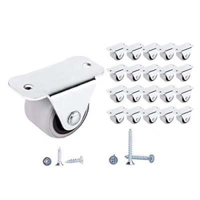 Immagine di Castors Set di 21 ruote piccole in gomma da 30 mm, per mobili, non girevoli, ruote, plastica, elettrodomestici e attrezzature, viti incluse (21)