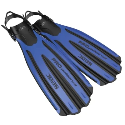 Immagine di SEAC Propulsion, Pinne da Subacquea con Cinghiolo Regolabile, Made in Italy, Giallo, S/M
