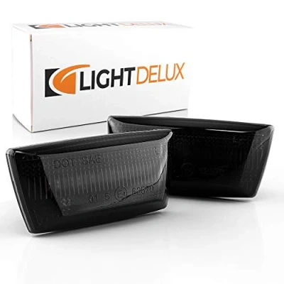 Immagine di 2 indicatori di direzione a LED per freccia, frecce laterali, corte con marchio omologazione E Black Vision V 171902