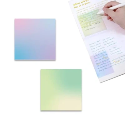 Immagine di 100 Pezzi di Foglietti Adesivi Trasparenti Note Adesive Statiche Sticky Notes Facili da Scrivere per Scuola, Ufficio e Casa