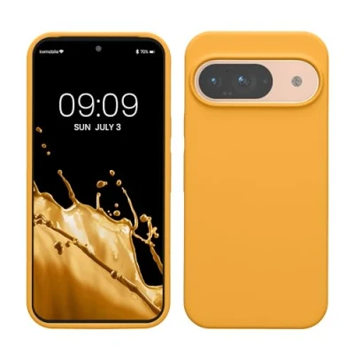 Immagine di kwmobile Custodia Compatibile con Google Pixel 9 Cover Back Case per Pro Protezione Smartphone in Silicone TPU Ricarica Wireless mango