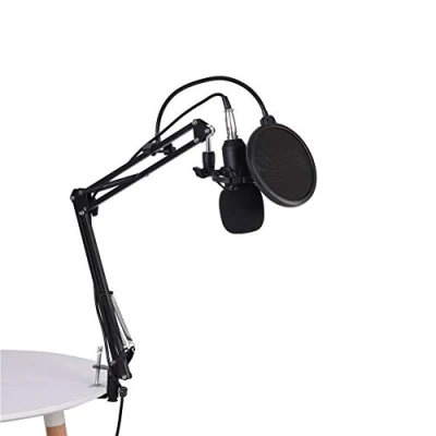 Immagine di BM 800, set di microfono a condensatore professionale, con Supporto antiurto, filtro anti pop e il cappuccio in schiuma, per studio registrazione broadcasting