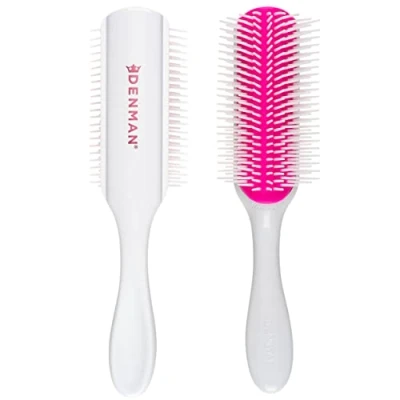 Immagine di Denman spazzola per capelli ricci D4 (fiori di ciliegio) 9 file styling, levigare i più lunghi e definire ricci, donne uomini