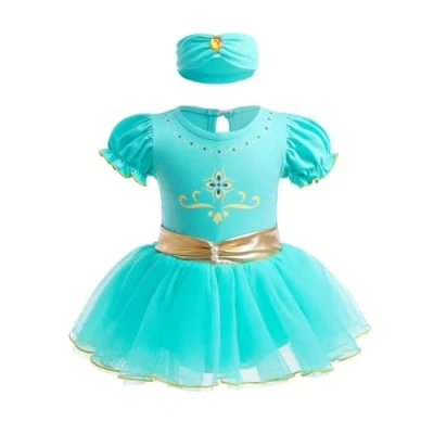 Immagine di Lito Angels Vestito Costume da Principessa Jasmine Body Tutina con Fascia per Bimba Taglia 9 12 mesi (Etichetta in Tessuto 80)