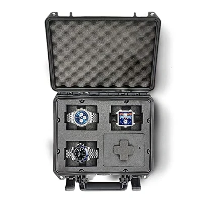 Immagine di mc cases® valigetta porta orologi ospita fino a 4 si chiude chiave, resiste all&#039;acqua, ben protetta perfetta per viaggiare Made in Germany