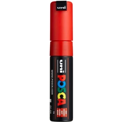 Immagine di Uni Ball M PC8K B Marcatore Posca a Tempera, Scalpello, 8 mm, Rosso