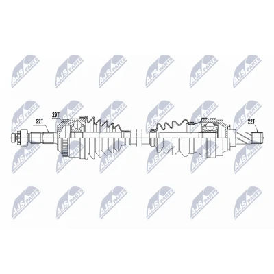 Immagine di NTY NPW PL 157 Albero motore / Semiasse Assale anteriore Sx 570mm Cambio manuale OPEL: Corsa B Hatchback