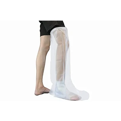 Immagine di Copertura impermeabile a gamba intera per doccia, protezione gambe e bende intonaci asciutti, riutilizzabile con una guarnizione stagna, piena, 104 cm
