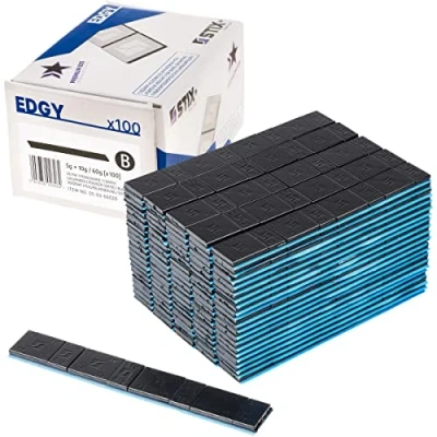 Immagine di Stix 100 pesi adesivi per cerchioni in alluminio, 5 + 10 g, nero, di bilanciamento 6 kg