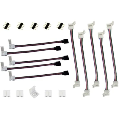 Immagine di BoHong Connettore Striscia LED RGB 5050 Cavo Collegamento a Banda 4 pin Ponticello Nastro per Collegare Strip alla 5050/3528/2835 Strip, al Controller, 17cm
