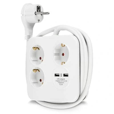 Immagine di REV 0012378109 Multipresa 3 scomparti Bianco, Nero Schuko 1 pz.