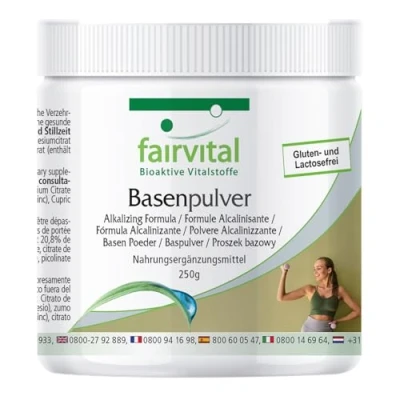 Immagine di Fairvital Polvere basica con calcio e magnesio calcio, magnesio, potassio, zinco, ferro, rame, molibdeno, cromo selenio Vegan 250g