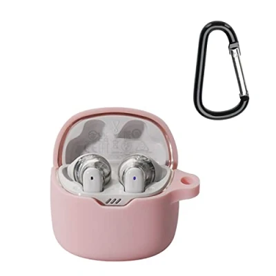 Immagine di GIOPUEY Cover Compatibile con JBL Tune Flex, Cilicone Custodia, Ultrasottile Case Cover, Antiurto, Resistente ai Graffi Rosa