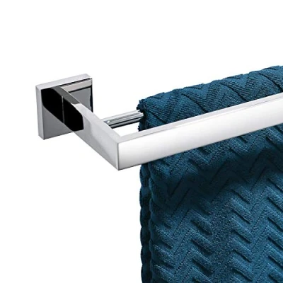 Immagine di TURS Asciugamano doppio palo 60CM/23,6IN portasciugamani da Parete SUS 304 in acciaio inox telo bagno mensola con stelo quadrato rack a parete, finitura lucida