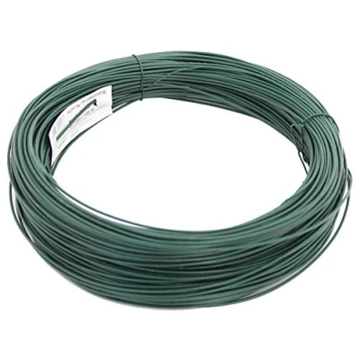 Immagine di Alberts 530167 Matassa di filo metallico, zincato, con rivestimento in plastica verde, lunghezza 100 m, Ø 2 mm