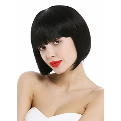 Immagine di WIG ME UP VK 4 1B Parrucca Donna Corta Bob Classico Frangetta dritta Liscia Nero