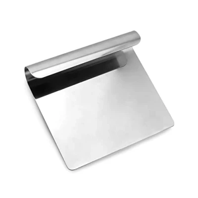 Immagine di QWORK® Pala per verdure, spatola impasto, raschietto da cucina, gadget 14 X 12 cm, acciaio inossidabile