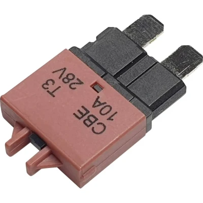 Immagine di Hansor Circuit Breaker Standard, type 3, Manual Reset, 10A CBE3 Series Interruttore automatico fusibile piatto standard 10 A Rosso 1 pz.