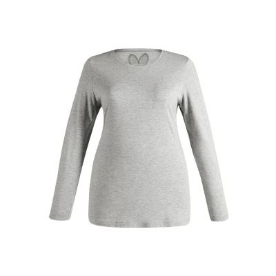 Immagine di Ulla Popken Bhnate Poloshirt Noos Maglia a Maniche Lunghe, Grigio (Grau 11), 68 70 Donna