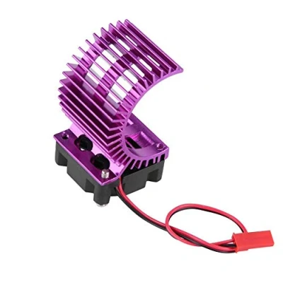 Immagine di Dissipatore di calore del motore, Radiatore Motore con ventola raffreddamento per 540/550 auto RC elettrica 1/10(viola)