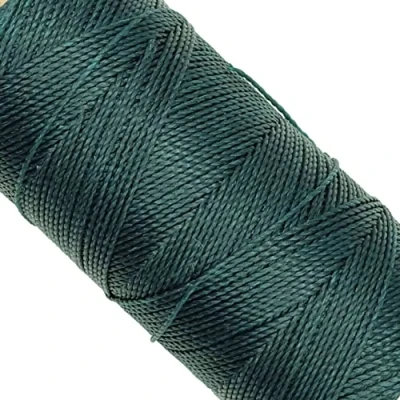 Immagine di Linhasita, rocchetto di filo cerato, Linhasita 100 g, 170 m, 1 mm spessore, in poliestere, macramè, 30 colori. metros / gr Verde bottiglia