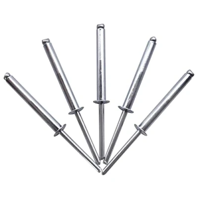Immagine di Confezione da 10 rivetti ciechi 5,0 x 40 mm, testa a cupola aperta, pop, DIN 7337, in acciaio e mandrino