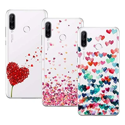 Immagine di Cover per Huawei P30 Lite / New Edition, (3 Pack) Morbido Trasparente Silicone Custodie Protettivo TPU Gel Case, Amore