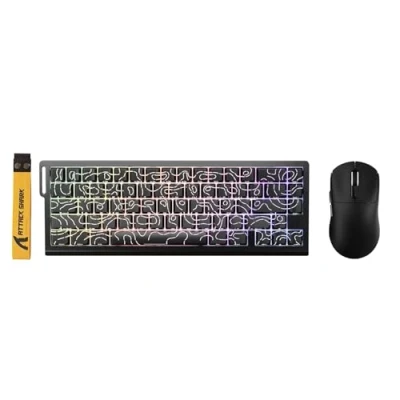 Immagine di ATTACK SHARK X68 HE Tastiera Magnetica Cablata con X3 Mouse Gaming Wireless, Rapid Trigger 8000Hz, Precisione RT di 0,01 mm, SUPERLIGHT, Sensore PAW3395, 26000 DPI Contorni Neri