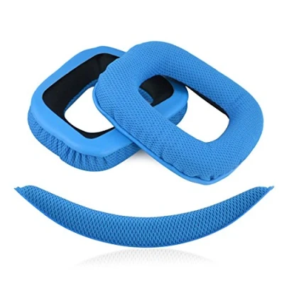 Immagine di Geekria, cuscinetti, copriorecchi di ricambio per cuffie Logitech G430 G930 + imbottitura fascia (colore blu)