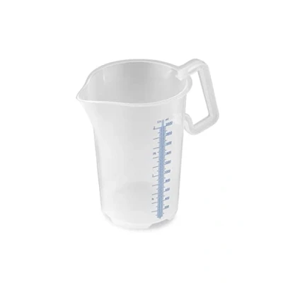 Immagine di thermohauser Misurino con manico chiuso, 2000 ml, plastica PP, scala blu in litri e millilitri